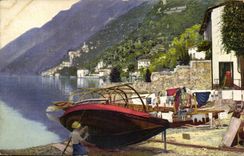 CPA Boat Lago di Lugano Italy Italia