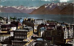 CPA Suisse Lausanne Le grand pont et les Alpes