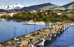 CPSM Geneva Bridge of Mont Blanc