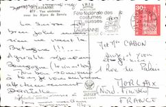 CPSM Suisse Lausanne Vue aerienne avec les Alpes de Savoie