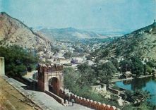 CPM Jaipur India Amber Township and Lake viewed from Amber Palace 