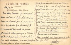 Platz Lyon-(die Rhône) Bellecour - CPA