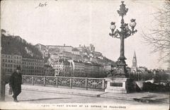 Lyon Bridge D' Ainay and the Slope Fourviere- CPA
