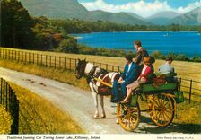 CPM Traditional jaunting car touring lower lake Killarney Ireland 