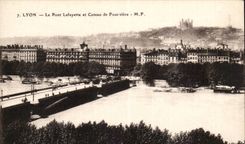 Lyon CPA the Lafayette bridge and slope of Fourviere