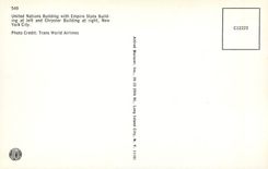 CPM United Nations Building with Empire State Building at Left and Chrysler Building at right New York City