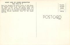 CPM Night View of Lower Manhattan New York City NY