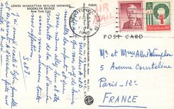 CPM Lower Manhattan Skyline Showing Brooklyn Bridge New York City