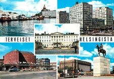 CPM Helsinki Helsingfors Finland The Finnish National Theatre President's Palace the House of Culture the Parliament Bui