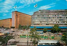 CPM Helsinki Helsingfors The Main post Office Sokos department Stores Tramway