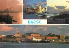 CPM Brest Le port de commerce le goulet et le chateau