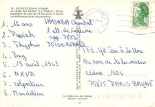 CPM Rennes (IIIe et Vilaine) Le Jardin des plantes Le Thabor