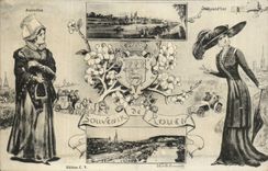 Rouen Souvenir of Rouen Autrefois-Aujourd' today-Car-Horse - CPA