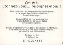 CPM Moi cet ete j'aime qui je vent Devenez benevole pour les vacances Petits freres des pauvres