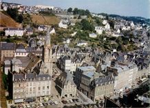 CPM Morlaix l'eglise Saint Melaine et le cours des 50 otages
