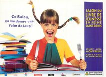 CPM Ce Salon ca me donne un faim de loup Salon du livre de jeunesse en Seine St Denis Montreuil L'Humanite Telerama