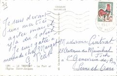 CPA Treport the port and the church Saint Jacques