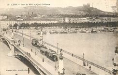 CPA Lyon pont du midi et quai gailleton Tramway