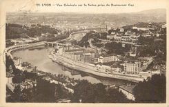 CPA Lyon Vue Generale sur la Saone prise du Restaurant Gay