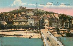 CPA Lyon Pont La Feuillee et coteau de Fourviere