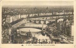 CPA Lyon Perspective des ponts sur la Saone 