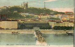 CPA Lyon Pont du Palais de Justice et Coteau de Fourviere 