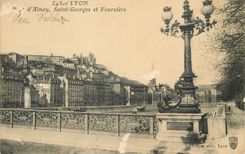 CPA Lyon Pont d Ainay Saint Georges et Fourviere 