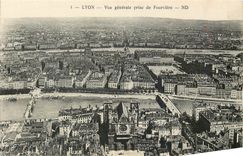 CPA Lyon Vue generale prise de Fourviere 