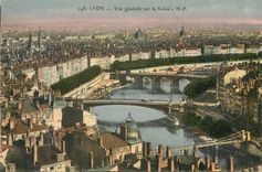 CPA Lyon Vue generale sur la Saone 