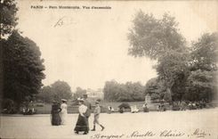 Paris (14) - Park of Montsouris-Sight of together-woman-child-CPA