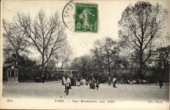Paris (14) - Park of Montsouris-Une Alley-woman-child-CPA