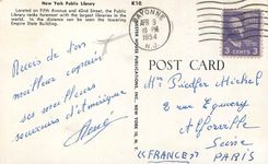 CPM New York Public Library located on fifth avenue 