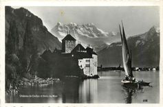 CPM Chateau de chillon et dents du midi Bateau