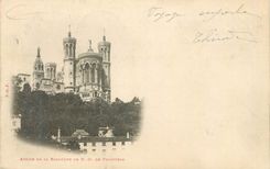 CPA Abside de la Basilique de N D de Fourviere Lyon (carte 1900)