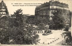 Paris 14 - The Lion of Belfort - Boulevard Raspail and Rue Denfert Rochereau - CPA