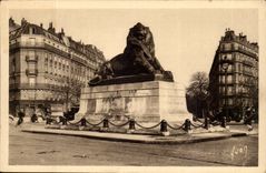 Paris 14 - The Lion of Belfort - Bartholdi - Sculptor - Boulevard Raspail and Rue Denfert Rochereau - CPA