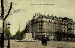 Paris - 14 - the Lion of Belfort - Bartholdi - Sculptor - Boulevard Raspail and Rue Denfert Rochereau - CPA