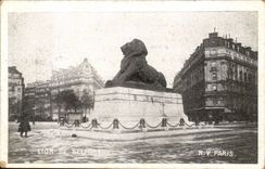 Paris - 14 - the Lion of Belfort - Bartholdi - Sculptor - Boulevard Raspail and Rue Denfert Rochereau - CPA