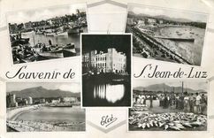 CPM Souvenir de St Jean de Luz Le port La Grande Plage  La Maison de L'Infante