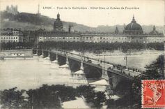 CPA Lyon Pont de la Guillotiere Hotel Dieu et Coteau de Fourviere