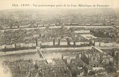 CPA Lyon vue Panoramique Prise de la Tour Metallique de Fourviere