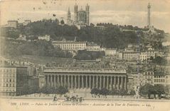 CPA Lyon Palais de Justice et Coteau de Fouviere Ascenseurs de la Tour de Fouviere