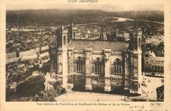 CPA Lyon Artistique vue Laterale de Fourviere et Confluent du Rhone et de la Saone