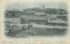 CPA Lyon Le Palais de Justice et le Coteau de Fourviere (carte 1900)