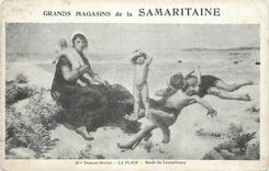 CPA Mme Demont Breton La Plage Musee du Luxembourg Grands Magasins de la Samaritaine Samaritaine