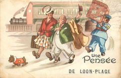 CPA une Pensee de Loon Plage Train