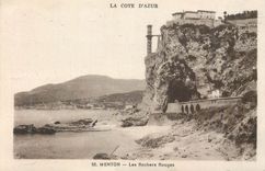 CPA La cote d azur 52 menton les rochers rouges