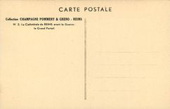 CPA Collection champagne pommery et greno reims n 2 la cathedrale de reims avant la guerre le grand portail