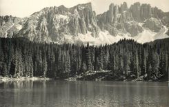 CPM Lago di carezza m 1530 verso il latemar m 2846