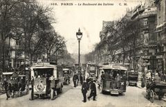 Paris (14) es Prachtstrasse des Italiener Forderwagen-Mercedes-Pferds-CPA